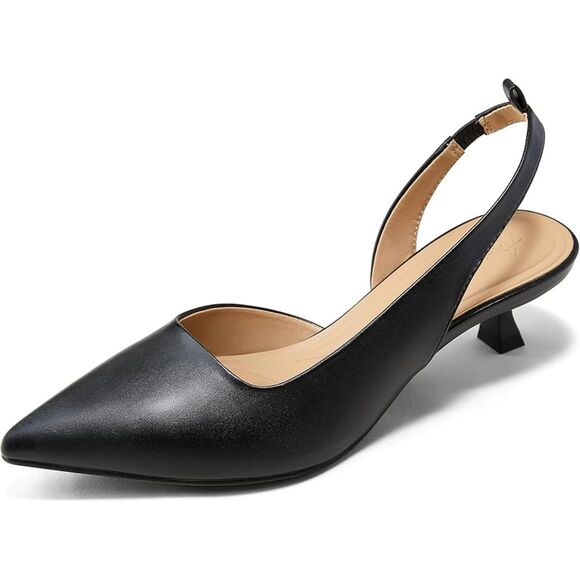 👠 Arromic Strappy Kitten Heels Slingback Pumps Black 8.5 - Picture 1 of 13